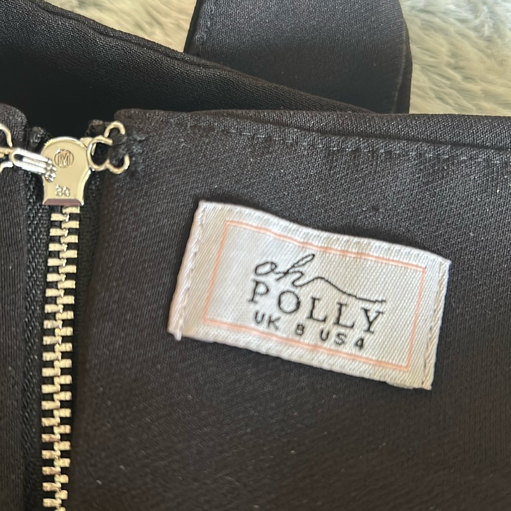Oh Polly Black Halter Zip-Front Crop Top - Picture 4 of 4